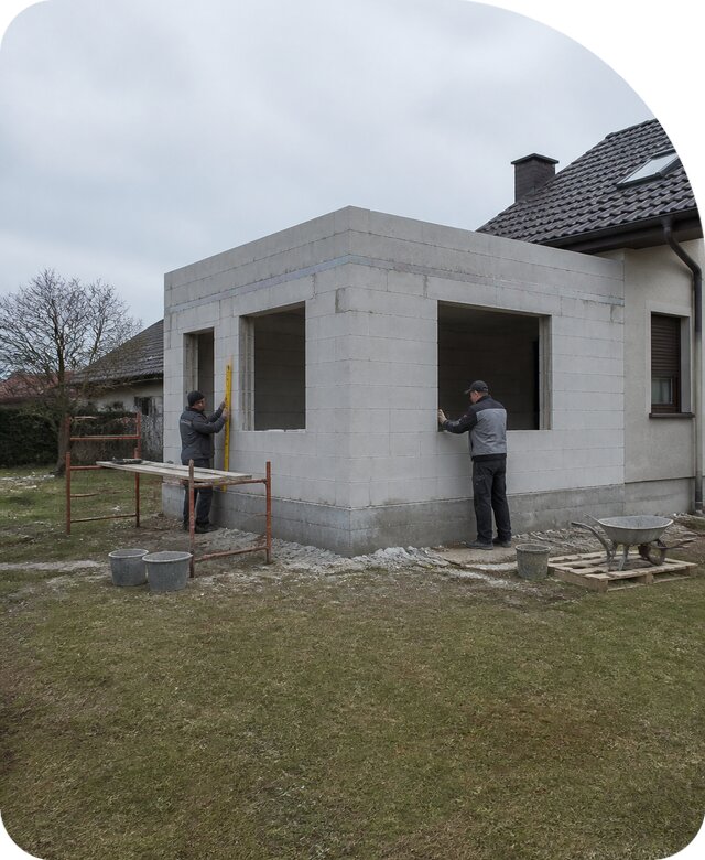 Пристройка из газобетона в Комсомольске-на-Амуре по цене от 33163 р. | РадиДОМА-Кмс