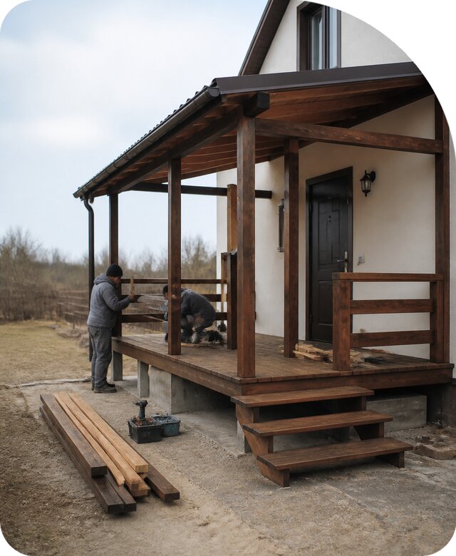 Строительство пристройки крыльца в Комсомольске-на-Амуре от 45918 р. | РадиДОМА-Кмс